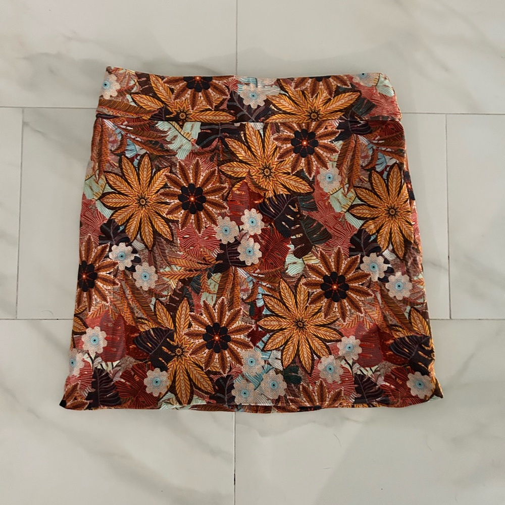 Jules & Leopold Orange Brown Mini Pencil Skirt